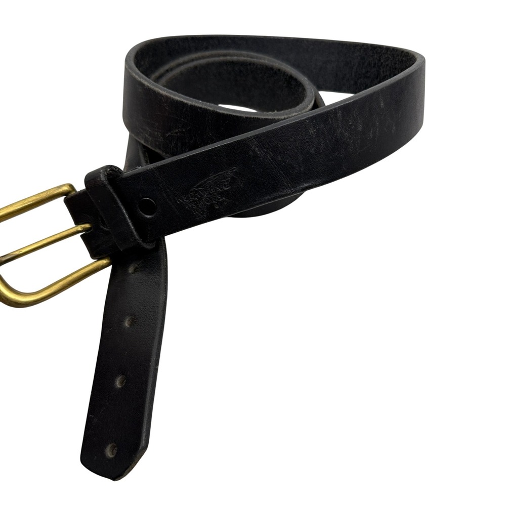 Red Wing Shoes Belt Mens 44 Black Leather Work Casual Made in USA 1.25in Wide
